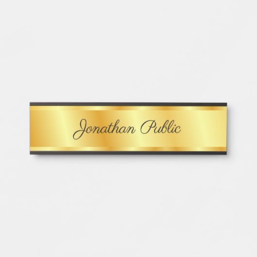 Sjabloon voor goudzoekopdrachten in het handschrif deurbordje (Voorkant)