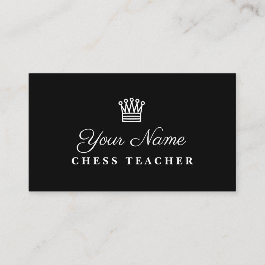 Sjabloon voor groothandelskaart Chess-leraar Visitekaartje (Voorkant)