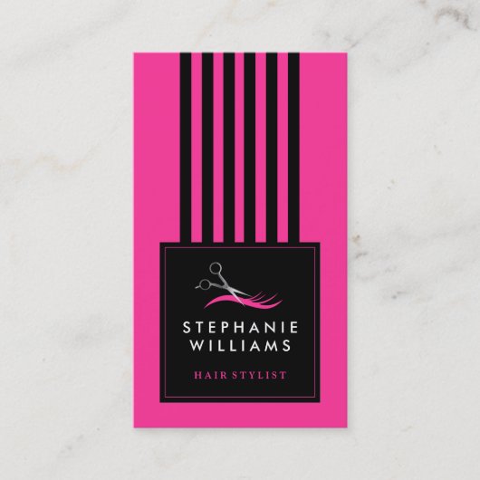 Sjabloon voor  Haarstylist Visitekaartje (Voorkant)