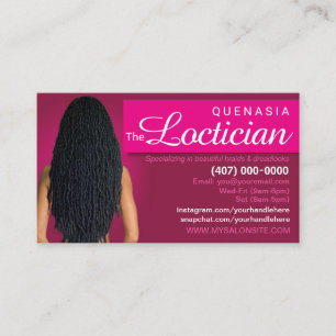 Sjabloon voor Hair Braiding Loctician Business Car Afsprakenkaartje