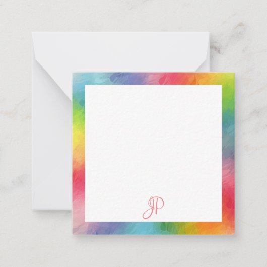 Sjabloon voor handgeschreven monogram in regenboog (Voorkant)