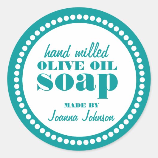 Sjabloon voor handmatig gemaakt zeepetiket met ron ronde sticker (Voorkant)