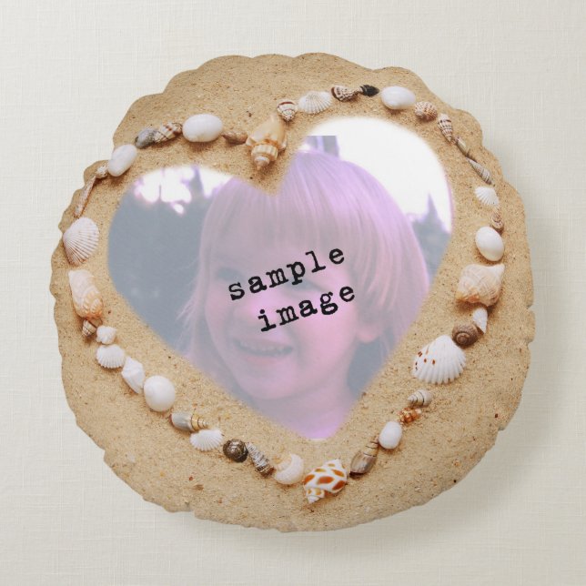 Sjabloon voor heetfoto van Seashell Rond Kussen (Voorkant)