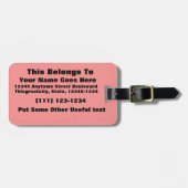 sjabloon voor heldere rode DIY-aangepaste achtergr Bagagelabel (Voorkant horizontaal)