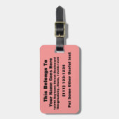 sjabloon voor heldere rode DIY-aangepaste achtergr Bagagelabel (Voorkant verticaal)