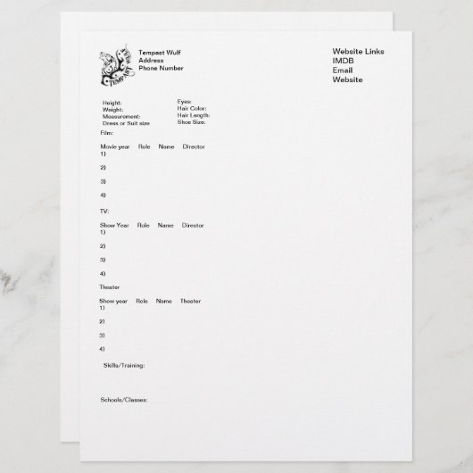 Sjabloon voor hergebruik Custom Briefhoofd (Voorkant / Achterkant)