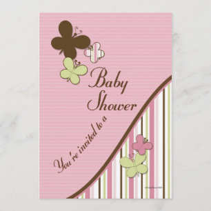 Sjabloon voor het Baby shower van Butterfly Kaart