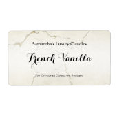 Sjabloon voor het etiket met crème en gouden marme (Voorkant)