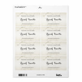 Sjabloon voor het etiket met crème en gouden marme (Full Sheet)