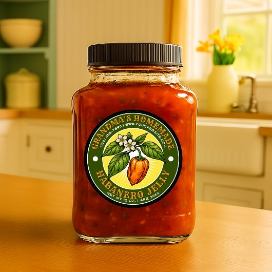 Sjabloon voor het etiket van hete Habanero-jam