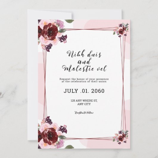 Sjabloon voor het ontwerp van de Kaart van de huwe (Voorkant)