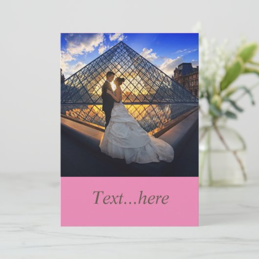 Sjabloon voor het uitnodigen van een bruiloft kaart (Staand voorkant)