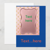 Sjabloon voor het uitnodigen van een bruiloft kaart (Voorkant / Achterkant)