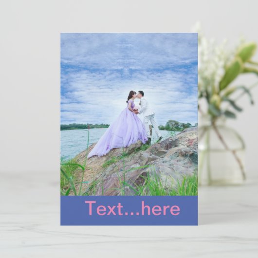 Sjabloon voor het uitnodigen van een bruiloft kaart (Staand voorkant)