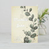 Sjabloon voor het uitnodigen van een huwelijk met  (Staand Voorkant)