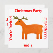 Sjabloon voor het uitnodigen van rendieren kaart (Voorkant / Achterkant)