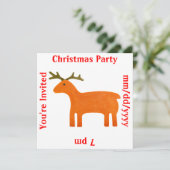 Sjabloon voor het uitnodigen van rendieren kaart (Staand voorkant)