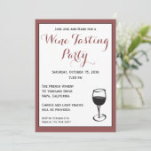 Sjabloon voor het uitnodigen van wijnpartijen kaart (Staand voorkant)