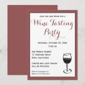 Sjabloon voor het uitnodigen van wijnpartijen kaart (Voorkant / Achterkant)