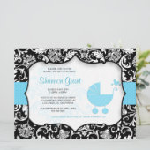 Sjabloon voor het uitnodigen van zwarte en blauwe  kaart (Staand voorkant)