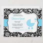 Sjabloon voor het uitnodigen van zwarte en blauwe  kaart (Voorkant)