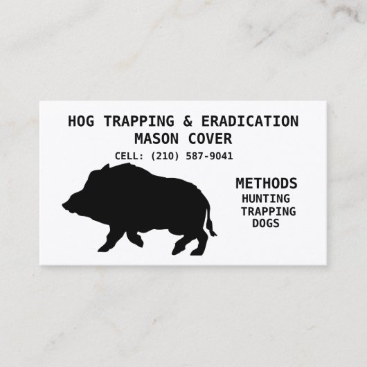 SJABLOON VOOR HET VANGEN EN UITROEIEN VAN VARKENSV VISITEKAARTJE (Voorkant)