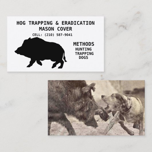 SJABLOON VOOR HET VANGEN EN UITROEIEN VAN VARKENSV VISITEKAARTJE (Voorkant / Achterkant)