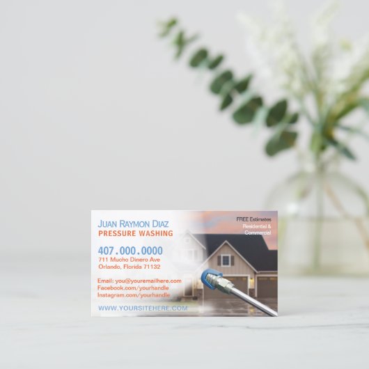 Sjabloon voor het wassen en ontladen van de druk visitekaartje (Staand voorkant)