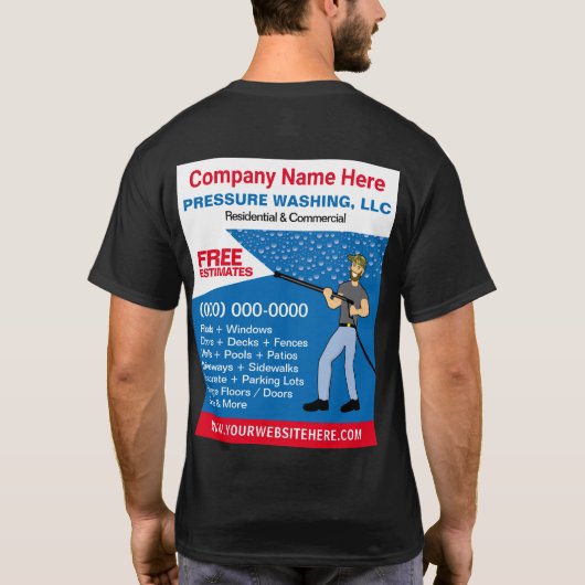 Sjabloon voor het wassen en reinigen van de druk t-shirt (Achterkant)