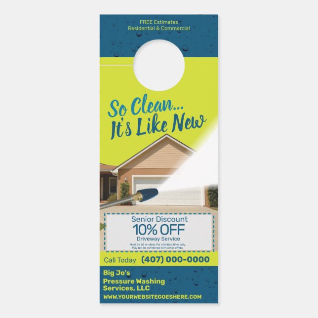  Sjabloon voor het wassen van de druk Deurhanger (Voorkant)