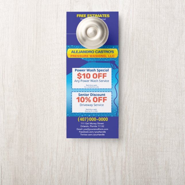 Sjabloon voor het wassen van de druk deurhanger (Op knop)