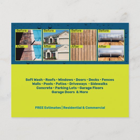 Sjabloon voor het wassen van de druk flyer (Achterkant)