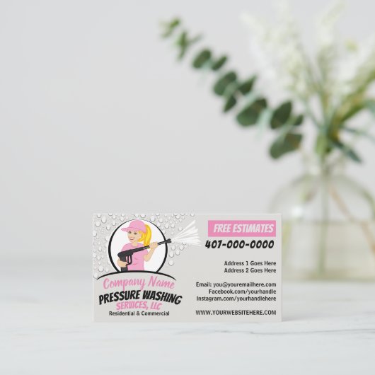 Sjabloon voor het wassen van de druk visitekaartje (Staand voorkant)