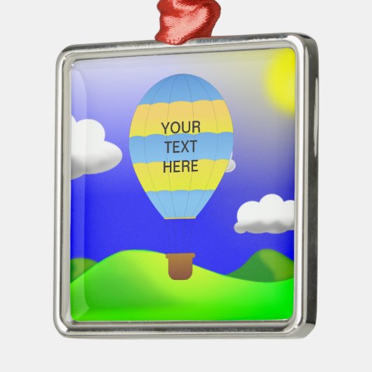 Sjabloon voor hete luchtballon als aandenken metalen ornament (Links)