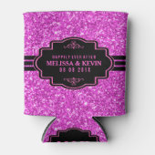 Sjabloon voor hotroze zwarte bruinbruidjes blikjeskoeler (Voorkant)