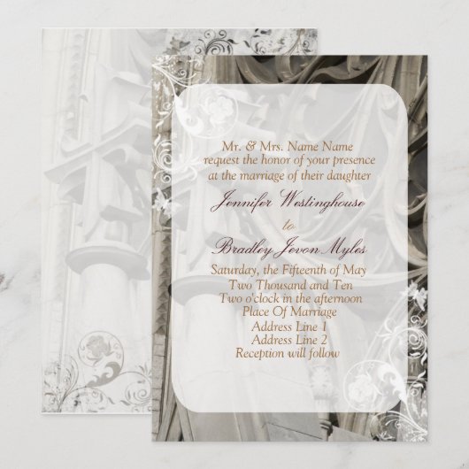 Sjabloon voor huwelijksfeestjes kaart (Voorkant / Achterkant)