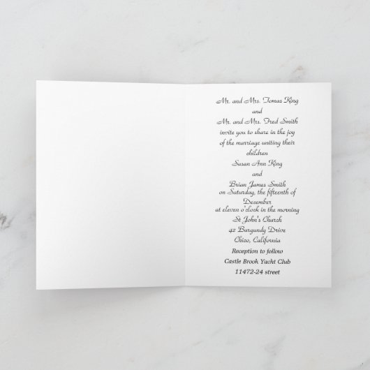 Sjabloon voor huwelijksuitnodiging (Binnen)