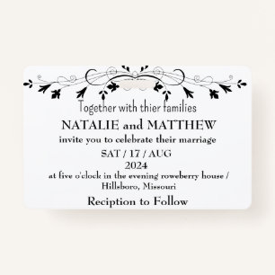 Sjabloon voor huwelijksuitnodiging badge