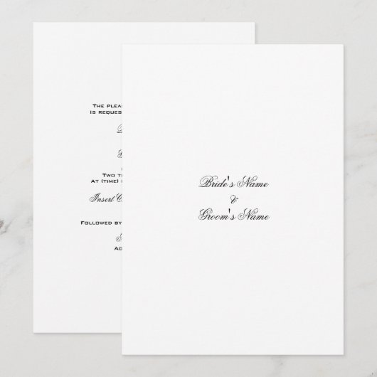 Sjabloon voor huwelijksuitnodiging - je eigen Creë Kaart (Voorkant / Achterkant)