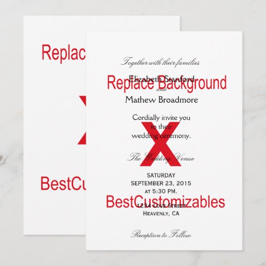 Sjabloon voor huwelijksuitnodiging kaart (Voorkant / Achterkant)