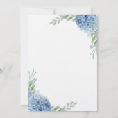 Sjabloon voor huwelijksuitnodiging met blauwe hydr kaart (Achterkant)