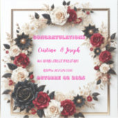 Sjabloon voor huwelijksuitnodiging sticker (Voorkant)