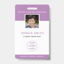 Sjabloon voor identiteitskaart foto Schoolreis muz Badge