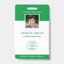 Sjabloon voor identiteitskaart foto Schoolreis muz Badge