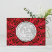 Sjabloon voor injecties - aanpasbare rode rozen kaart (Staand voorkant)