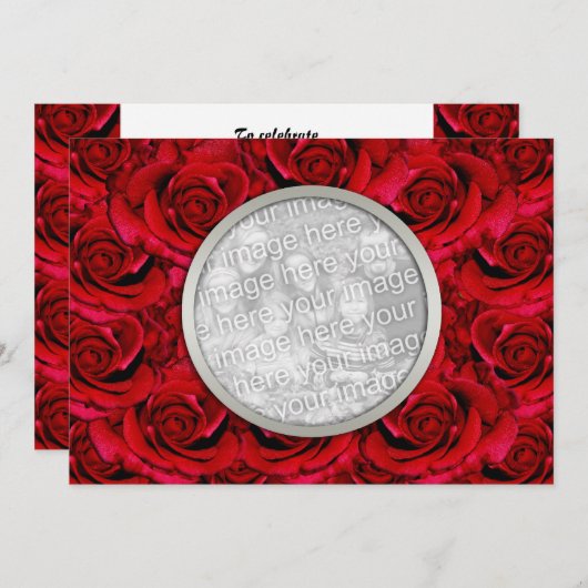 Sjabloon voor injecties - aanpasbare rode rozen kaart (Voorkant / Achterkant)