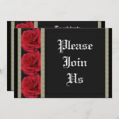 Sjabloon voor injecties - aanpasbare rode rozen kaart (Voorkant / Achterkant)