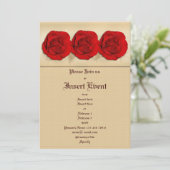 Sjabloon voor injecties - aanpasbare rode rozen kaart (Staand voorkant)