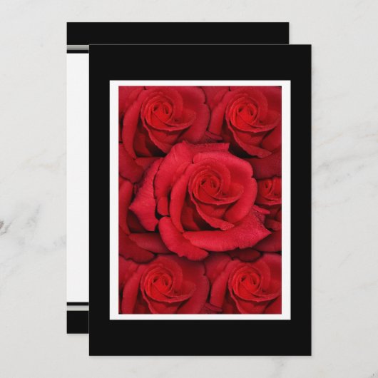Sjabloon voor injecties - klassieke rode rozen kaart (Voorkant / Achterkant)