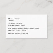 Sjabloon voor juwelen visitekaartje Nieuw (Achterkant)